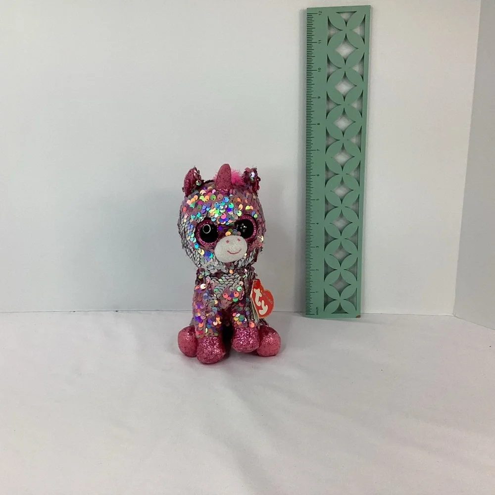TY Flippables Sequin Plush Sparkle 6" Unicorn Flips Color Change Stuffed Animal - Picture 13 of 14